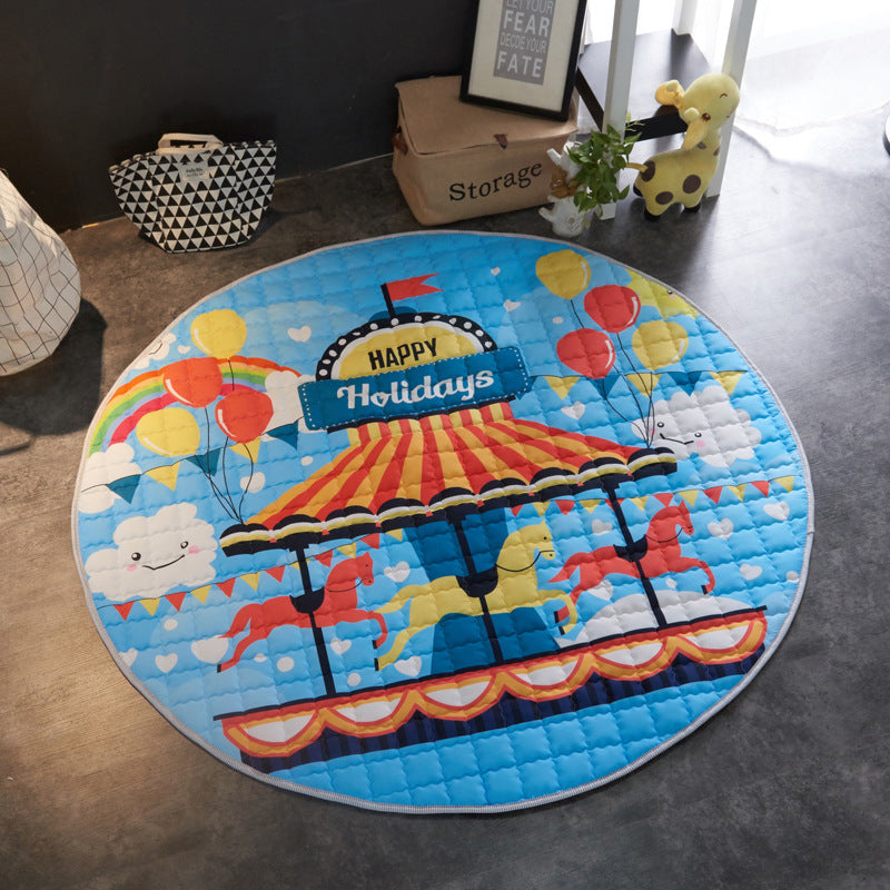 Crawling fabric non-slip reinforced breathable cushion children's play pad climbing pad round integral carpet