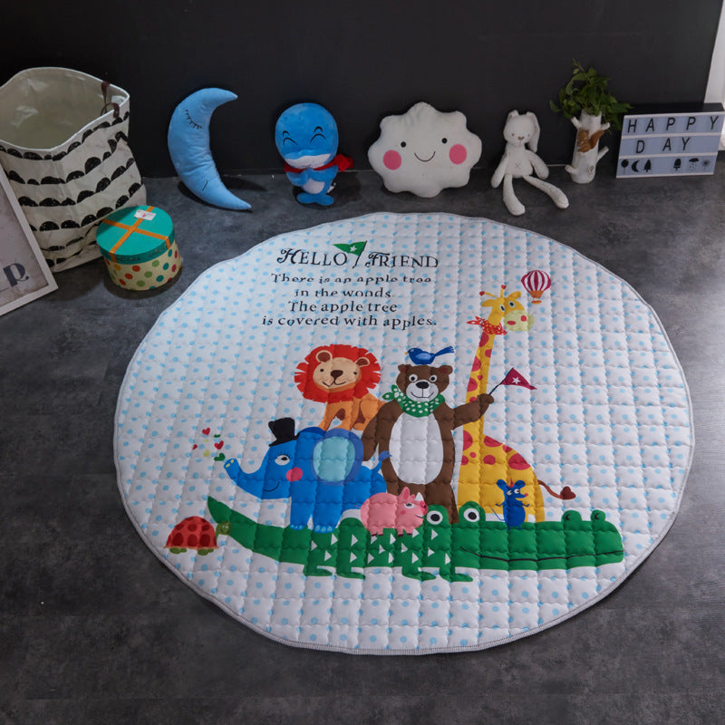 Crawling fabric non-slip reinforced breathable cushion children's play pad climbing pad round integral carpet