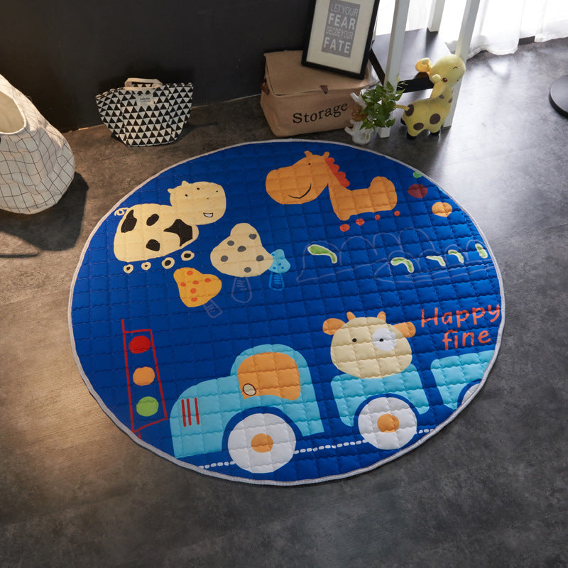 Crawling fabric non-slip reinforced breathable cushion children's play pad climbing pad round integral carpet