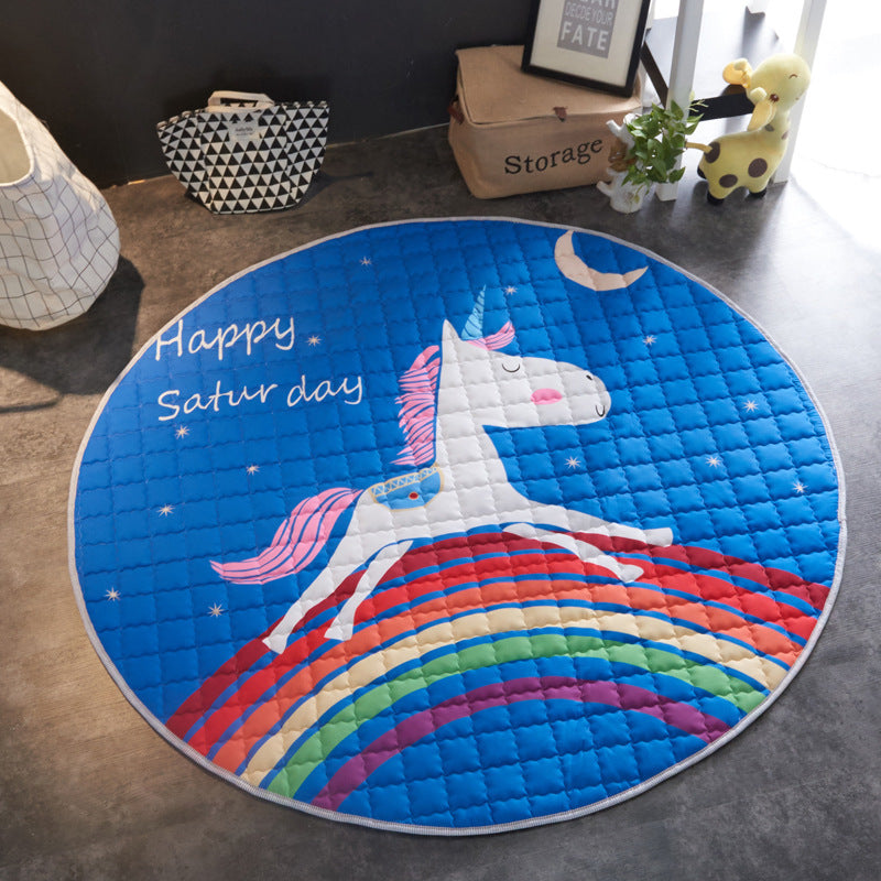 Crawling fabric non-slip reinforced breathable cushion children's play pad climbing pad round integral carpet