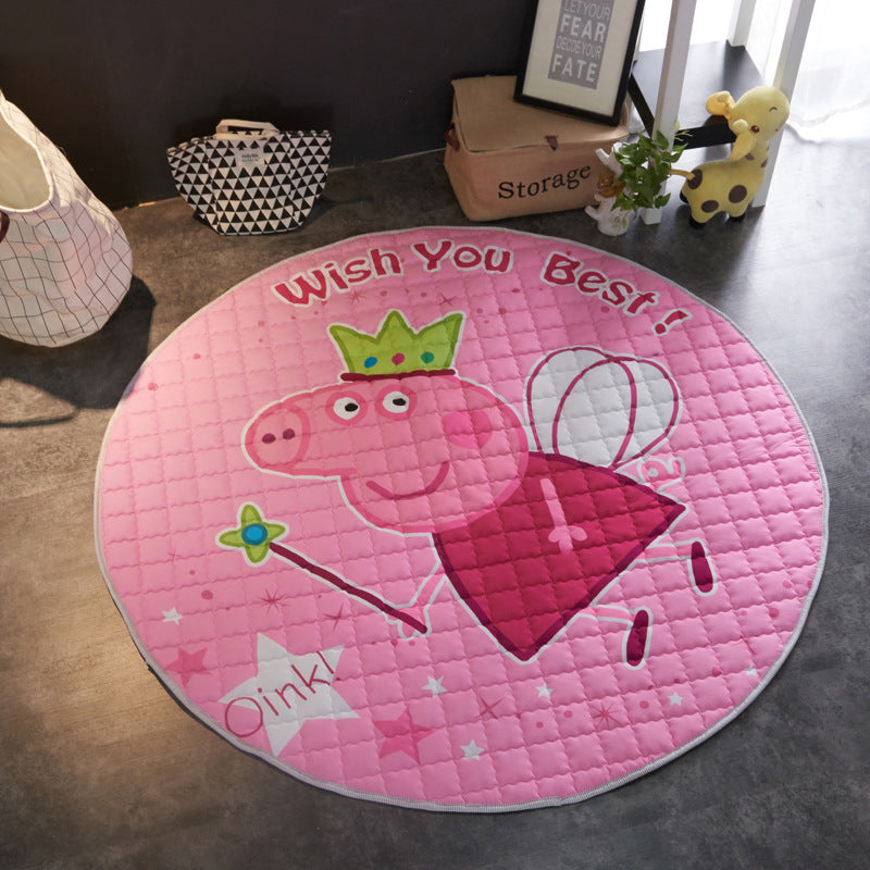 Crawling fabric non-slip reinforced breathable cushion children's play pad climbing pad round integral carpet
