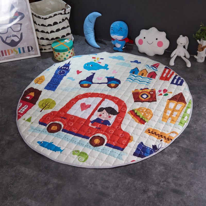 Crawling fabric non-slip reinforced breathable cushion children's play pad climbing pad round integral carpet