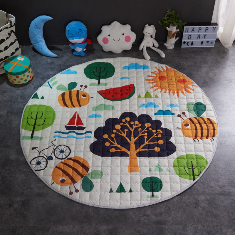 Crawling fabric non-slip reinforced breathable cushion children's play pad climbing pad round integral carpet