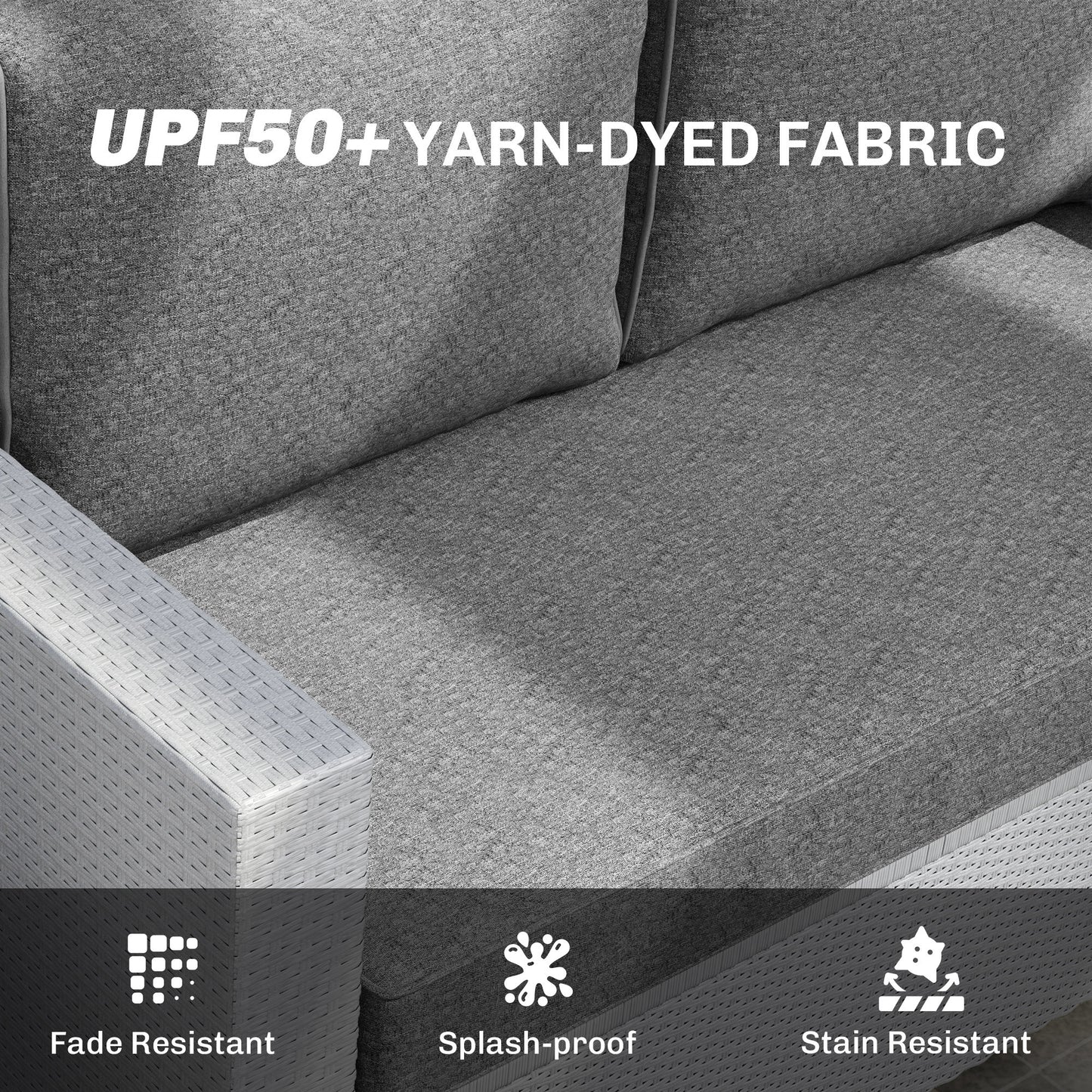 2 Seat Patio Furniture Cushions, 46x26x5 In, Thick Outdoor Loveseat Cushion Set With Removable Cover, Fade-Resistant Replacement Cushions For Outdoor Furniture, Couch, Bench, Swing, Gray