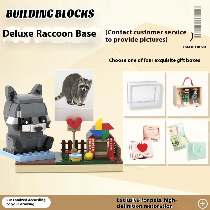 Photo Pet Building Puppy Kitten Souvenir Doll Model Gift Dog Cat Gift Building Blocks