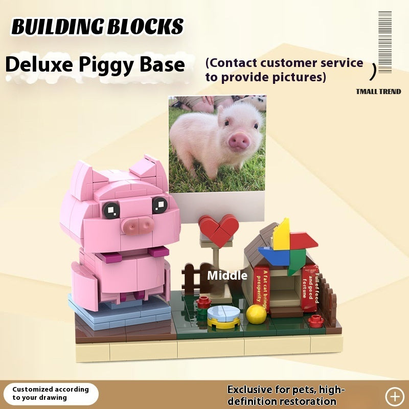 Photo Pet Building Puppy Kitten Souvenir Doll Model Gift Dog Cat Gift Building Blocks