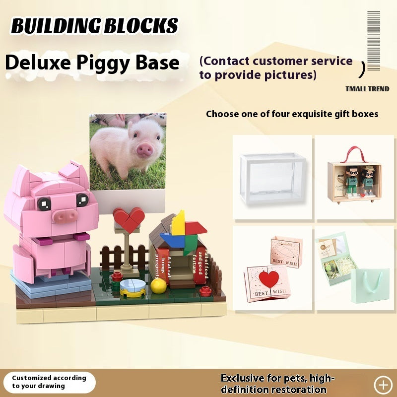 Photo Pet Building Puppy Kitten Souvenir Doll Model Gift Dog Cat Gift Building Blocks