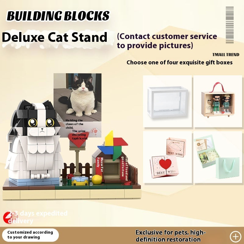 Photo Pet Building Puppy Kitten Souvenir Doll Model Gift Dog Cat Gift Building Blocks