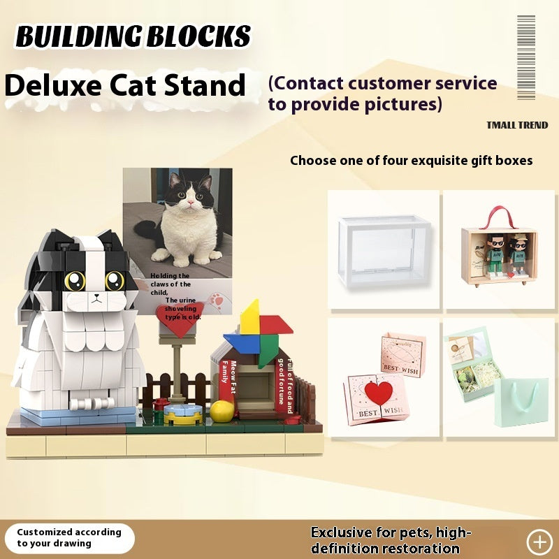 Photo Pet Building Puppy Kitten Souvenir Doll Model Gift Dog Cat Gift Building Blocks